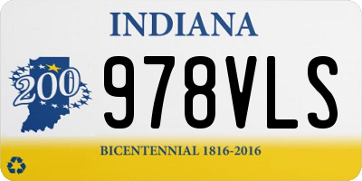 IN license plate 978VLS