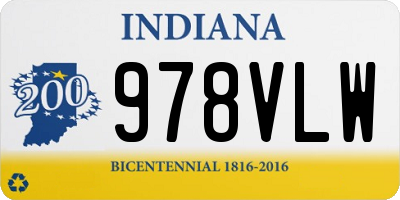 IN license plate 978VLW