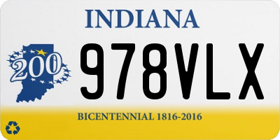 IN license plate 978VLX