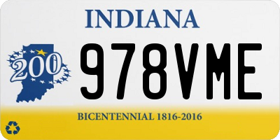 IN license plate 978VME