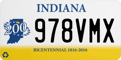 IN license plate 978VMX