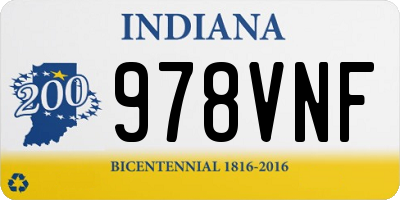 IN license plate 978VNF