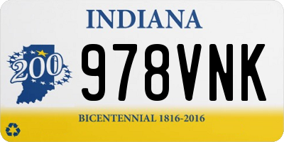 IN license plate 978VNK