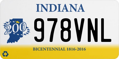 IN license plate 978VNL