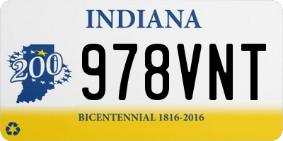 IN license plate 978VNT