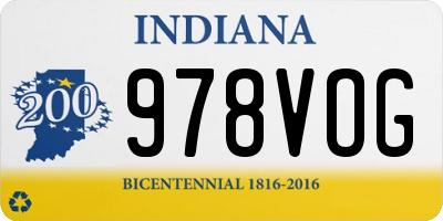 IN license plate 978VOG