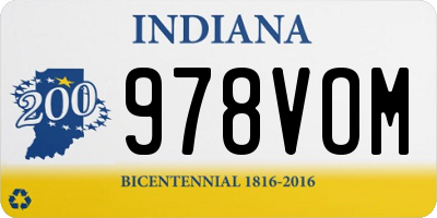 IN license plate 978VOM