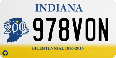 IN license plate 978VON