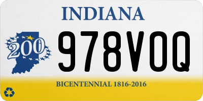 IN license plate 978VOQ