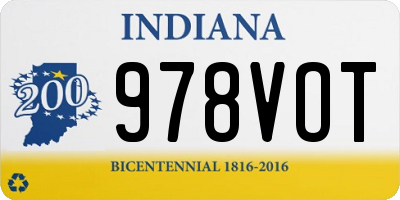 IN license plate 978VOT