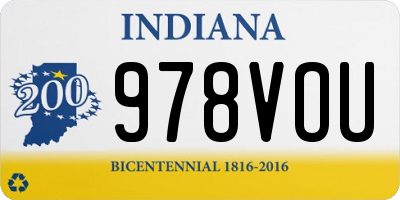 IN license plate 978VOU