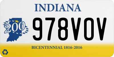 IN license plate 978VOV