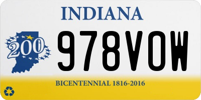 IN license plate 978VOW