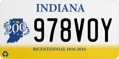 IN license plate 978VOY