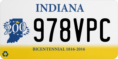 IN license plate 978VPC