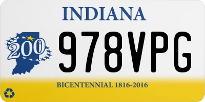 IN license plate 978VPG