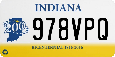 IN license plate 978VPQ