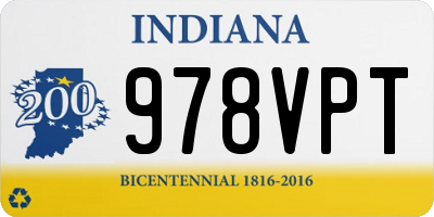 IN license plate 978VPT