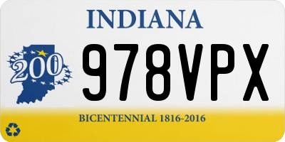 IN license plate 978VPX