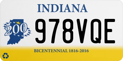 IN license plate 978VQE