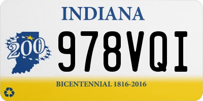 IN license plate 978VQI
