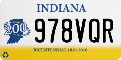 IN license plate 978VQR