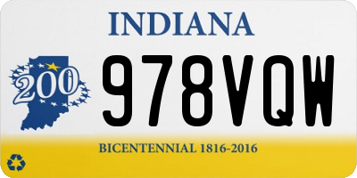 IN license plate 978VQW