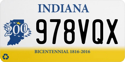 IN license plate 978VQX