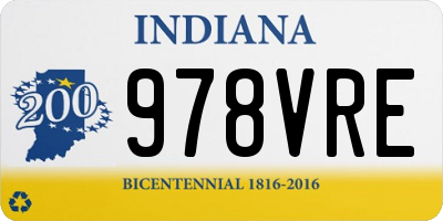 IN license plate 978VRE