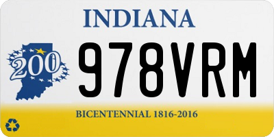 IN license plate 978VRM