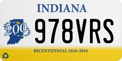 IN license plate 978VRS