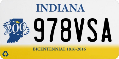 IN license plate 978VSA