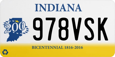 IN license plate 978VSK