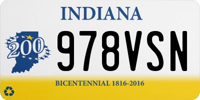 IN license plate 978VSN