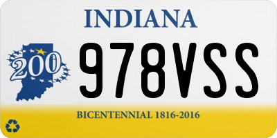 IN license plate 978VSS