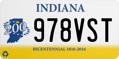 IN license plate 978VST