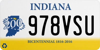 IN license plate 978VSU