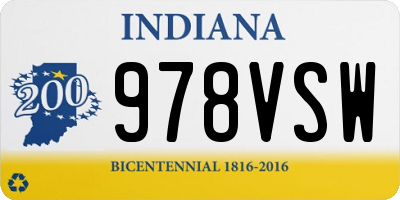 IN license plate 978VSW