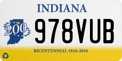 IN license plate 978VUB