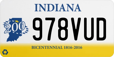 IN license plate 978VUD