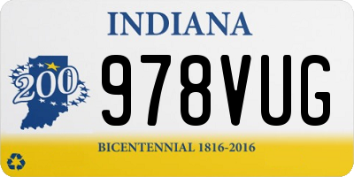 IN license plate 978VUG