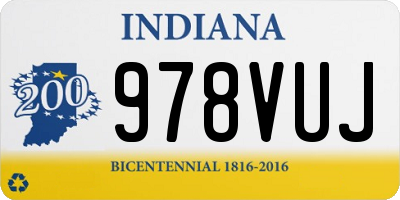 IN license plate 978VUJ
