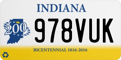 IN license plate 978VUK