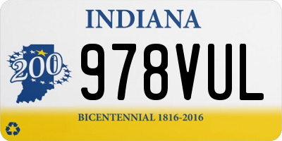 IN license plate 978VUL