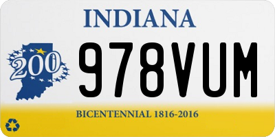 IN license plate 978VUM