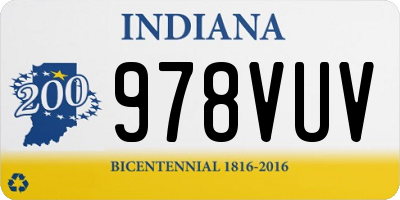 IN license plate 978VUV