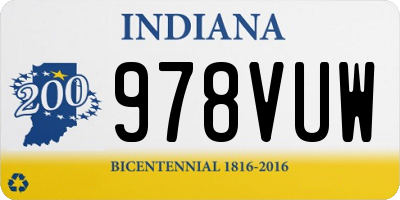 IN license plate 978VUW