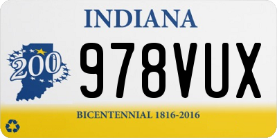 IN license plate 978VUX