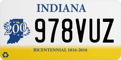 IN license plate 978VUZ