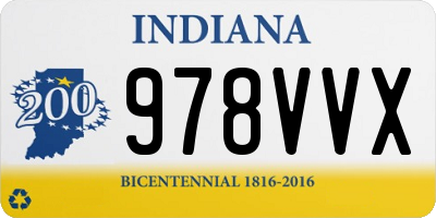 IN license plate 978VVX